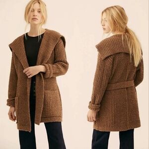 🌿 Free People Taffy Sweater Cardi – Brown, Size Small 🌿